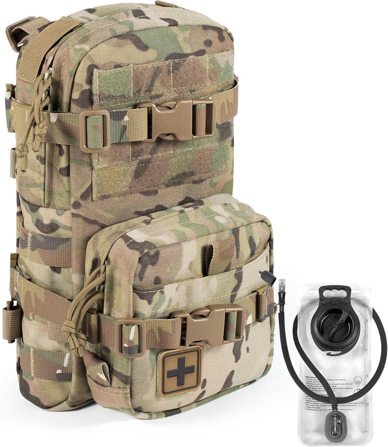 CLTAC Tactical Small MOLLE Hydration Pack Outdoor Water Bladder Carrier Pack for Vest Backpack - Image 1